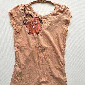 DKNY Jeans Floral Open Back Top  ( S )